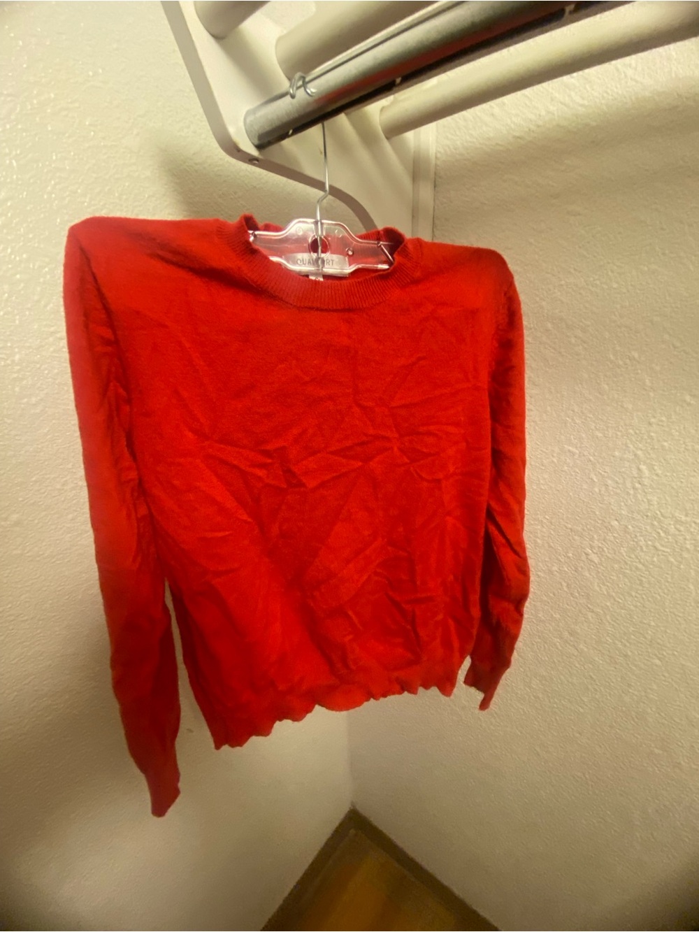QUALFORT Women's Cardigan Sweater 100% Cotton Red Size S
